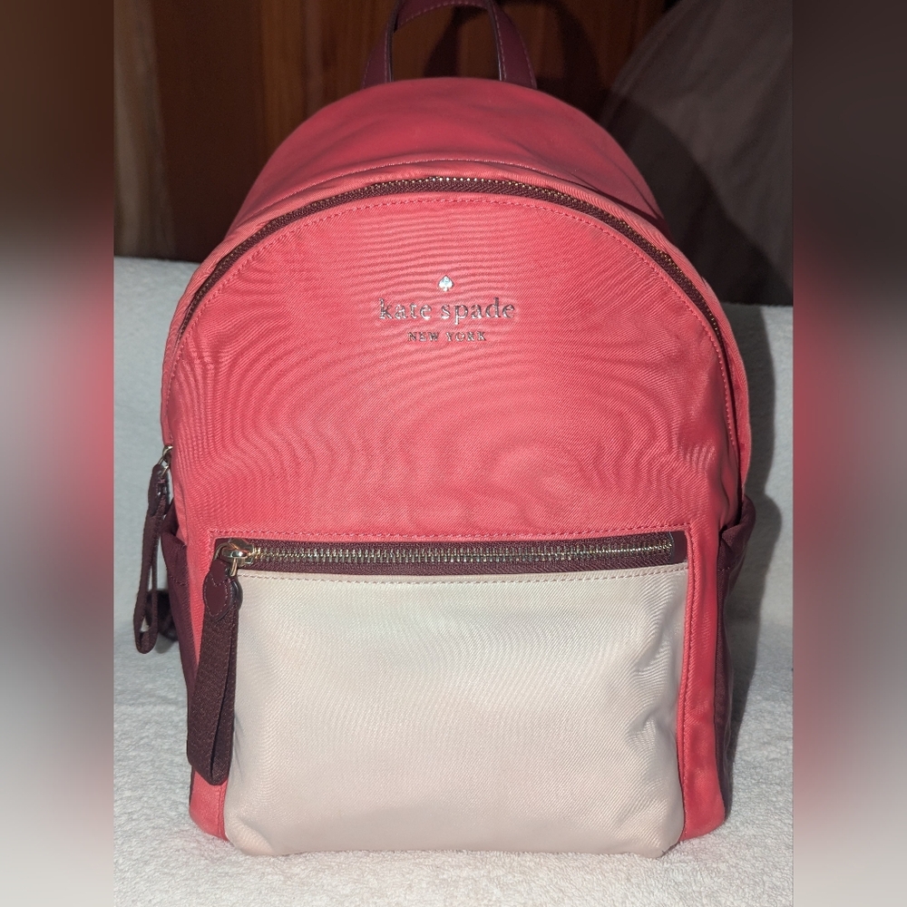Kate Spade Pink and White Chelsea The Little Better Multi Pink Backpack